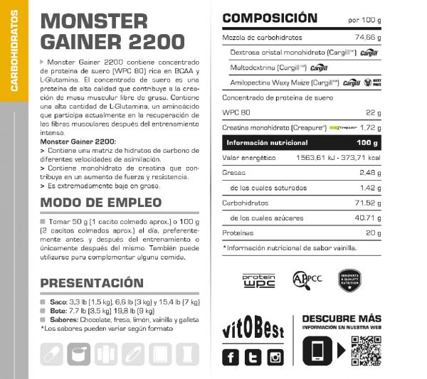 MONSTER GAINER FRESA 3.5K - Imagen 2