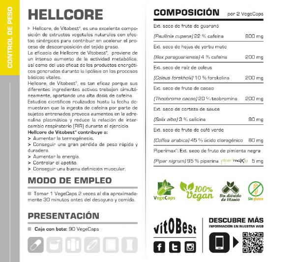 HELLCORE VITOBEST 90CP - Imagen 2