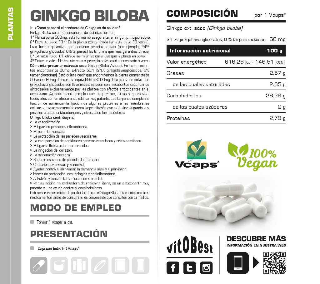 GINKGO BILOBA 60CP - Imagen 2