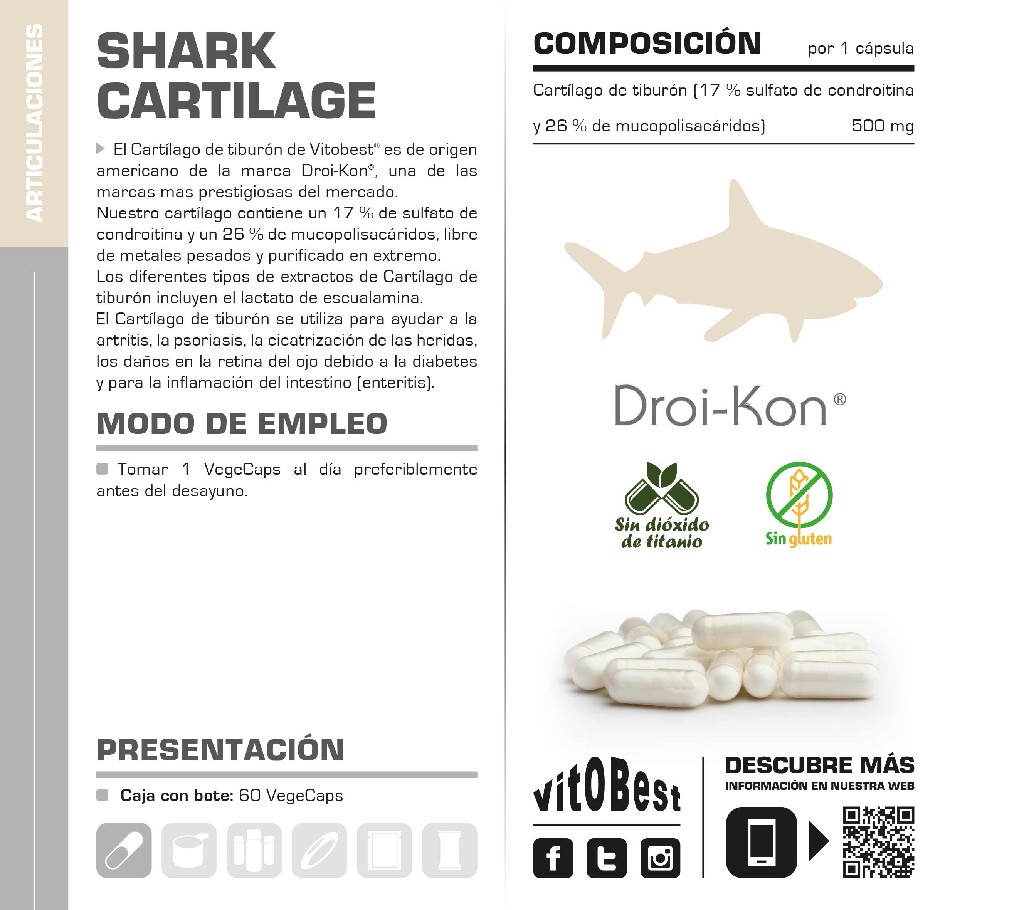 SHARK CARTILAGE 60CAP - Imagen 2