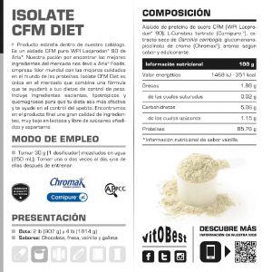 ISOLATE CFM ZERO CHOCOLATE BLANCO GALLETA 1K