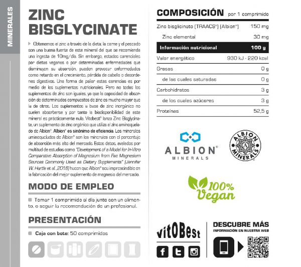 ZINC BISGLYCINATE 50CP - Imagen 2