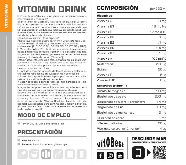 VITOMIN DRINK MARACUYA 330ML - Imagen 2