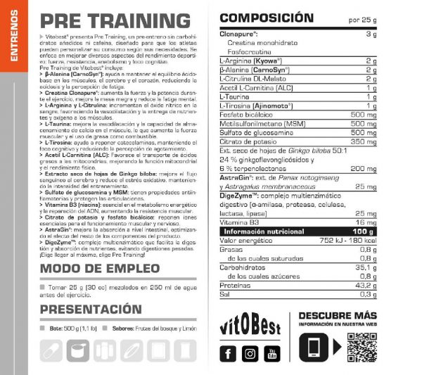 PRE TRAINING FRUTAS DEL BOSQUE 500GR - Imagen 2